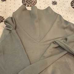 Varley Betsy Sweatshirt S + Wide-Leg Pants XS 2pc Set Green Mock Neck