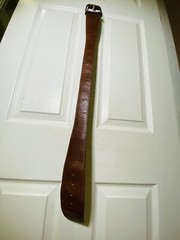 Axcess Leather Belt Made In Italy Brown Wide Woven Buckle Medium 26-30.5 inches
