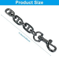2Pcs Purse Strap Extender, 4.7 Inch Bag Extender Chain, Metal Metallic Black