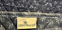 Vera Bradley Blue Tote Bag Quilted Cotton Floral Carry Shoulder Purse Retired
