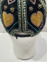 Vintage Sequined Hand Stitched Hat Made In Myanmar Burma Flaws