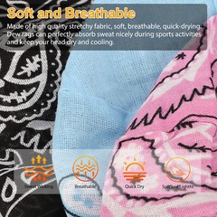 6pcs Men’s Biker Head Wrap Doo Rag Skull Cotton Caps Motorcycle Cycling Bandana