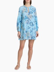 lilly pulitzer BELLEVUE BLUE BREAKERS BEACH coverup DAVIAN LONG SLEEVE Size M