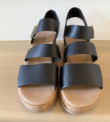 Dr. Scholl’s Womens Black Strappy Sandals Ankle Strap Buckle US 7M EU 37