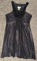 Baby Phat Black Shimmer Embellished Tunic Dress Size Small Made in USA Y2K PARTY