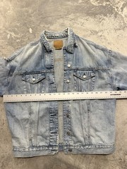 American Eagle Women’s Jacket Medium Blue Light Wash Denim Distressed