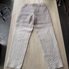 Giorgio Armani Black Label Chevron Zig Zag Silk Blend Trousers Made Italy