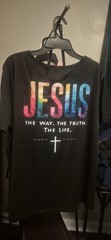 Black Jesus The Way The Truth The Life Graphic T-Shirt Short Sleeve Crew L