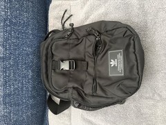adidas Black Crossbody Bag Zip & Buckle Adjustable Strap Outer Pockets Travel