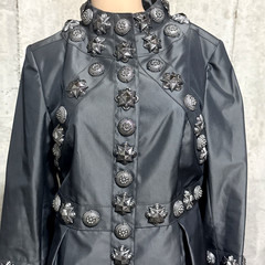 New Burberry Prorsum 2008 Runway Warrior Stud Jacket Trench Coat US 6 8 / IT 44
