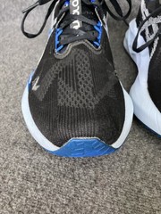 ASICS Novablast 5 Mens 11 Black Blue Running Shoes Sneakers HOLES
