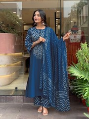 Women’s Viscose Rayon Straight Kurta Pant Dupatta Set