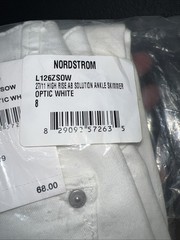 NEW in Bag Nordstrom Optic White WMNS 8 High Rise AB Solution Ankle Skimmer ￼