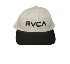 RVCA Snapback Baseball Hat Cap Embroidered Logo Gray Black