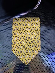 Lord and Taylor Yellow Sailboat Tie Imported Silk Made In USA