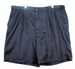 Haggar WPL 386 Big & Tall Mens Size 44 Zipper Fly Blue/Navy Chino Casual Shorts