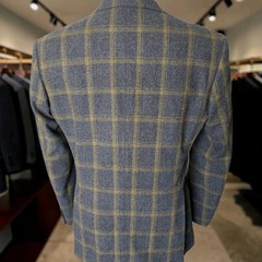 Richard James Savile Row Blazer 40r Full Canvas Gray Checked Flannel