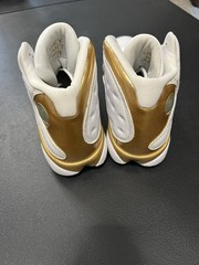 Jordan Air Jordan Retro 13 Men’s Mid Top Lace-Up Leather Sneakers White/Gold