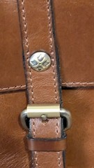Patricia Nash Zeva Leather Crossbody Wallet Cognac Caramel Hard Case Saddle Bag