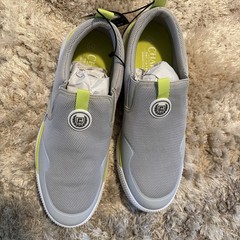 Chaps Gray Yellow Mesh Slip On Memory Foam Athletic Sneakers Low Top Men