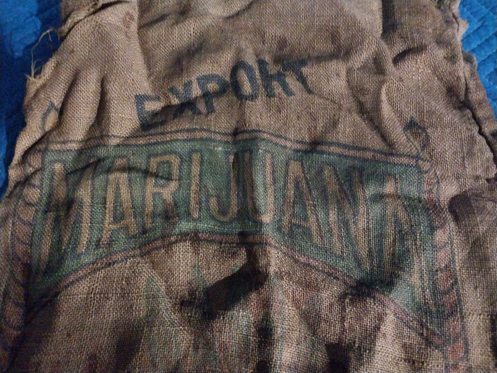 Large Old Canvas Merchandise Bag with Unique Design Desirable Piece