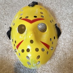 Jason Voorhees Yellow Plastic Hockey-Style Face Mask Adjustable One Size