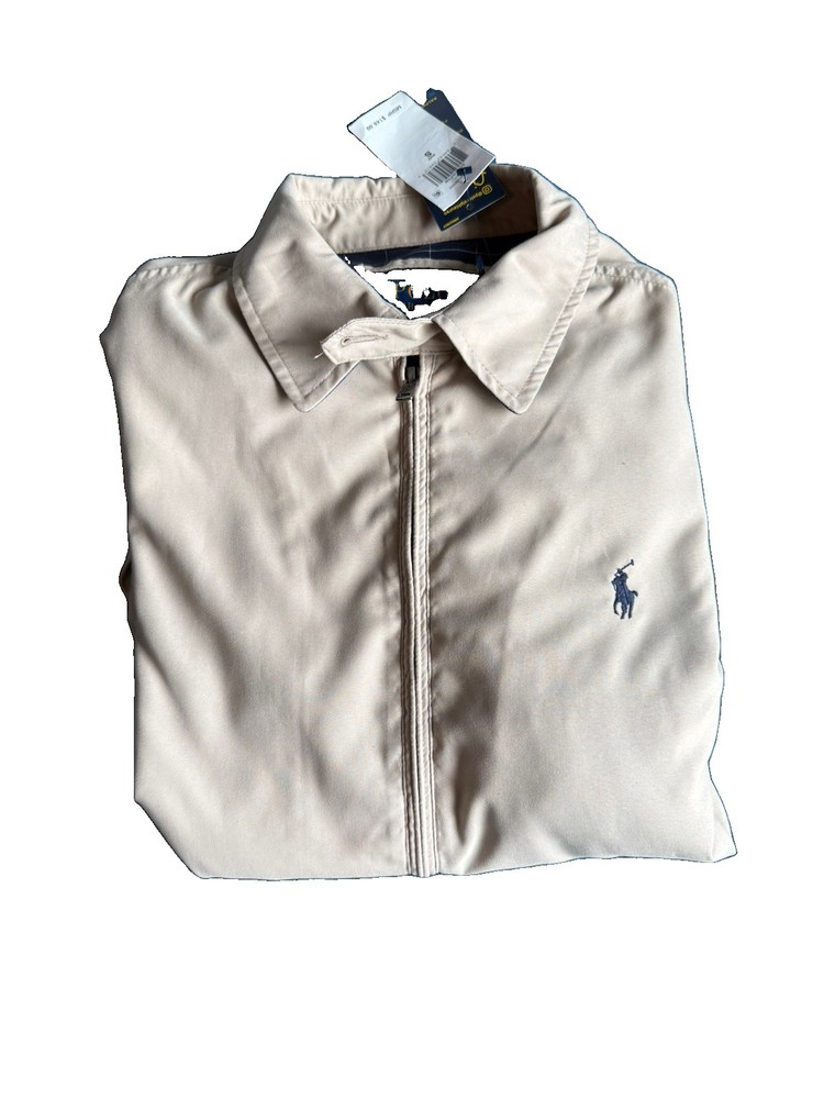 NWT Polo Ralph Lauren Men’s Bi-Swing Windbreaker Jacket Khaki Beige Size Small