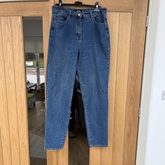 LTS Tall Women’s Indigo Blue UNA Washed Mom Jeans Sz 16 preloved excon 34” long