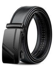 Genuine Leather Mens Ratchet Belt Belts For Men Adjustable Automatic Buckle