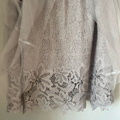 Elegant Lace Overlay Skirt – Gray Love Nation.