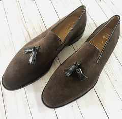 3DM Lifestyle Brown Suede Tassel Loafers Hand Built Leather Sole Size 13 – 13.5