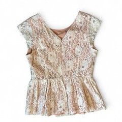 Anthropologie Women’s Pink and Cream Blouse