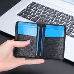 Business Thin Men’s Leather Short Bifold Wallet Credit Card Holder Purse Clutch
