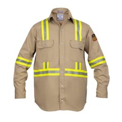 Flame Resistant FR High Visibility Hi Vis 100%C Light Weight Shirt