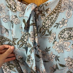 American Eagle Outfitters Babydoll Peasant Top Blue Floral Print Boho Indie