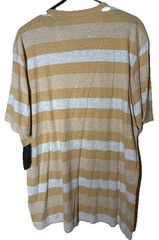 {NWT} Men’s CLUB ROOM Gray & Mustard Striped Tee Large Cotton Blend