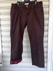Natural Reflections Women’s Sz 18 Coco Brown Flannel Lined Pants 37×30.5 inches