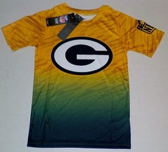 GREEN BAY PACKERS MAGNA POLYESTER T SHIRT YOUTH S M L XL GREEN YELLOW NWT BOYS