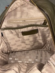 Michael Kors Erin Abbey Black Pebbled Leather Medium Studded Backpack Green