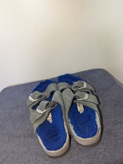 Birkenstock Arizona Big Buckle Shearling Sandals Size EU 37 US 6 Gray Narrow