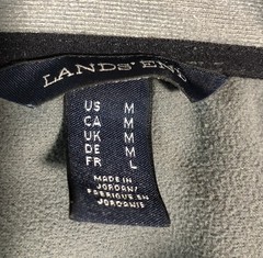 Lands’ End Full Zip Fleece Men’s Sz M Cool Grey Mid-weight Soft Basic Layer