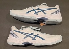 Asics Womens Gel-Game 9 Pickleball Sneakers White/Indigo 1042A243-100 Sz 8 NEW