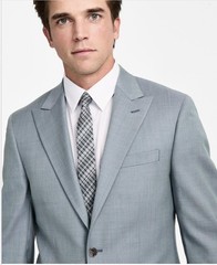 Calvin Klein Mens Slim fit Suit Jacket Blazer 38R Green Solid Wool