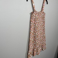 American Eagle Smocked Floral Mini Dress Cottagecore Daisy Print Ruffle Hem