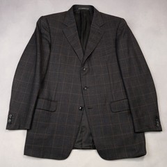 Ermengildo Zegna Sport Coat Mens 44R (EU 54R) Wool Windowpane Three Button Vtg