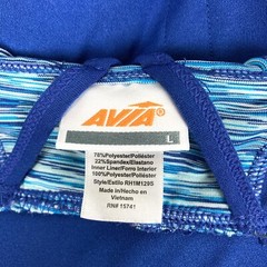 Avia Sports Bra Women’s L Navy Blue Stretch Crossover Racerback Cup Pads Nice