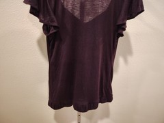 Volume One Junior’s Purple Short Sleeve Top Size XL V-Neck Flutter Sleeves Y2K