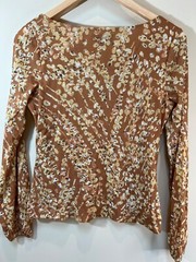 Axcess Womens Vintage Y2K Floral Long Sleeve Babydoll Top Balloon Sleeve Sz Med