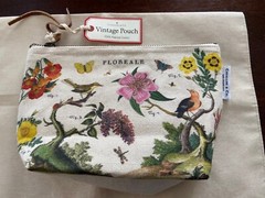Cavallini 100% Natural Cotton Vintage Pouch Bag 15 x 22 cm Floreale