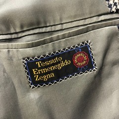 Ermenegildo Zegna Tessuto Houndstooth 44 Wool Sport Coat Beige Black PLS READ